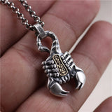 Creative Design 925 Silver Necklace for Mens Unique Design Domineering Pendant Scorpion Hip Hop Retro Charming Jewelry