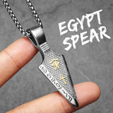 Eye of Horus Spearhead Men Necklaces With Pendant Stainless Steel Jewelry For Male Women Punk HipHop Accessories Gifts Wholesale
