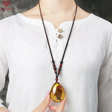 Natural Baltic Amber Butterfly Necklace Men Women Healing Gemstone Fine Jewelry Scorpion In Amber Pendant Sweater Chain Necklace