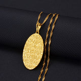 Anniyo 3.9cm Arabic Bible Scripture Pendant and Necklace for Women and Girls Prayer Ornaments Middle East Jewelry  #150404