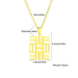 2024 New fashion stainless steel African ancient cultural symbol necklace for women and men couples ethnic style accessories col