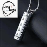 Vintage Ethnic Style Sterling Silver Simple Fashion Shurangama Mantra Buddha's Hand Wu Box Pendant Mascot Exquisite Holiday Gift