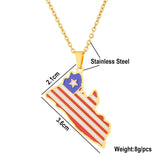 2024 New fashion stainless steel dripping Liberian map necklace for women and men couples ethnic style accessory collarbone chai