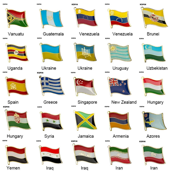 Flag Pins Country Flag Badge Flag Brooch National Flag Lapel Pin International Travel Pins Collections