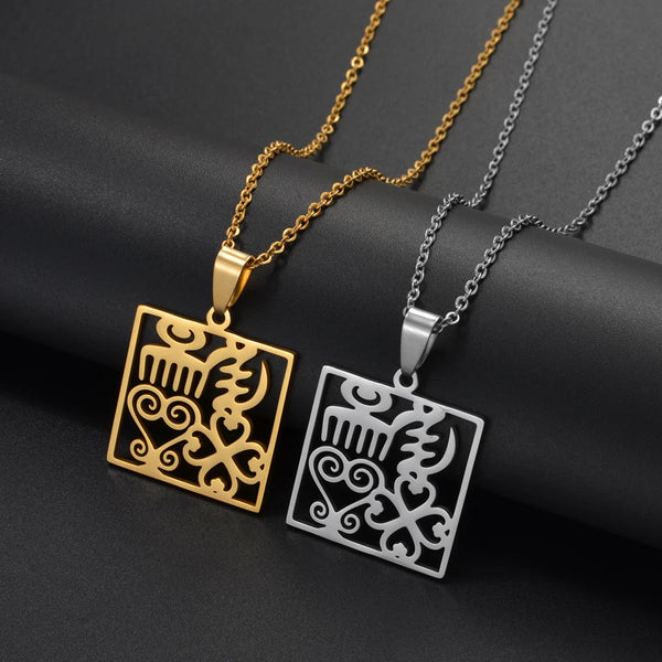 Anniyo Ancient African Traditional Culture Gye Nyame Symbols Ancient Egypt Pendant Necklaces Stainless Steel Jewelry @367221