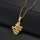 Anniyo 2.9CM Jehovah Yahweh YHWH Pendant Necklaces Stainless Steel Jewelry for Women Girls #507862