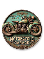 2D Vintage Round Aluminum Sign - Retro Metal Tin Sign - Motorcycle Rustic Metal Wall Art ,Room Decor Gift For Motorcycle