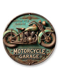 2D Vintage Round Aluminum Sign - Retro Metal Tin Sign - Motorcycle Rustic Metal Wall Art ,Room Decor Gift For Motorcycle