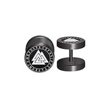 2pcs 18G 316L Stainless Steel Viking Rune Round Stud Earrings for Men Women, Cartilage Tragus Helix Earring Piercing Jewelry