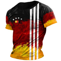 Germany Men's T-Shirt Flag Print O-Neck Short Sleeve Loose Tee Shirts Streetwear Summer Men's Handsome Clothing 5xl