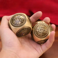 Rotating Six-Faced Chinese Lucky Coin Spinner Fidget Toy Stress Anxiety Relief Sensory Focus Tool For Birthday Christmas Gift