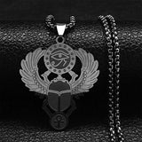 Egyptian Scarab Eye of Ra Horus Symbol Necklaces Stainless Steel Gold Color Ankh Key Of Life Necklace Jewelry collares N2336S01