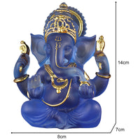 Ganesha Sitting Buddha Statue Sculpture Decorative Tabletop Decoration 3.5inch Tall for Housewarming Gift Fine Workmanship