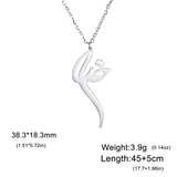Jeshayuan Iranian Farsi God Necklace for Women Persian Calligraphy Love Pendant Mythology Symbol Amulet Stainless Steel Jewelry