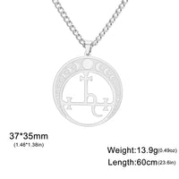 EUEAVAN Lilith Demon Seal Necklace Stainless Steel Vintage Satan Solomon Symbol Pendant Choker Amulet Jewelry Gift Wholesale