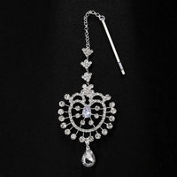 Bridal Water Drop Forehead Chain Tiara Indian Hair Accessories 2024 Luxury Tassel Rhinestone Headpiece Chain for Women Gift