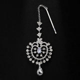 Bridal Water Drop Forehead Chain Tiara Indian Hair Accessories 2024 Luxury Tassel Rhinestone Headpiece Chain for Women Gift