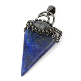 Crystal Triangle Moon Stone Pendants For Women Natural Amethyst Rose Quartz Labradorite Agate Stone Pendant Vingate Jewellery