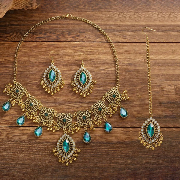 Water Drop Pendant Hollowed-out Tassel Jewelry Set Hollowed Out Ethnic Style Women Jewelry Set Vintage Exaggeration