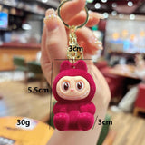 New Flocking Fabric Keychain Pendant Cute Blind Box Internet-famous Doll Student Bag Pendant