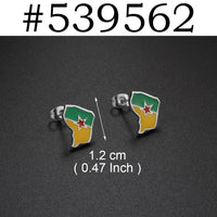 Anniyo Guadeloupe Reunion Island Martinique French Guiana Antigua Map Earrings for Women Girls Stainless Steel Jewelry #533962