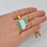 Anniyo 3CM Nigeria Map Flag Pendant Necklaces Nigerian Maps Jewelry National Day Gifts @120762