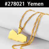 Egypt Nepal Sri Lanka Saudi Arabia Turkey Yemen Qatar Map Pendant Necklaces Polished Flat Design National Jewelry #277821