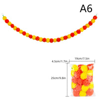 1Pc Indian Style Marigold Flower Garland With Flowers For Day Of The Dead Diwali Home DIY Craft Party Halloween Party Decor
