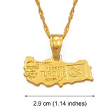 Anniyo TUROUIE / Turkey map pendant & necklace chain women turkish flag Gold Color Jewelry Turkiye Cumhuriyeti for Girl @007210