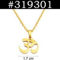 Anniyo 2Modes/Tamil Symbol Small Yoga Charm Pendant Necklaces Women Girls Indian Hindoo Hindu Buddhist OM India Religion @319201