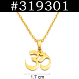 Anniyo 2Modes/Tamil Symbol Small Yoga Charm Pendant Necklaces Women Girls Indian Hindoo Hindu Buddhist OM India Religion @319201