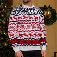 Family Christmas Sweater 2024 New Women Men Couples Matching Clothes Soft Warm Knitwear Jacquard Pullover Top Xmas Look Jumpers