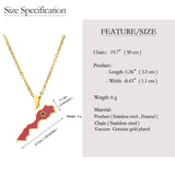 Morocco map pendant stainless steel necklace famous ethnic style female niche design sense of light luxury geometric drip oil je