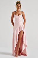 Elegant Slim Bodycon Party Dress Women 2025 Summer Sexy Spaghetti Strap Sleeveless Maxi Long Dress Casual
