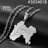 Anniyo Punjab State Pendant Necklace Stainless steel Jewelry for Women Men @303301