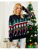 Autumn And Winter Christmas Tree Sweater Pullover Small Snowman Sweater New Fashion Elegant Casual Loose Top Sweater 2025