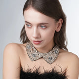 Pearl Beaded Lace Trim Collar Ribbons Women Necklace Wedding Jewelry for Clothes Dress  Beads Crystal Collar Wedding Jewelry