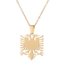 2024 New fashion stainless steel Albanian eagle pendant necklace temperament everything with cute animal collarbone chain access