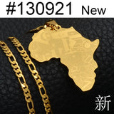 3.8CM African Map Pendant Necklaces for Women and Men Nigeria Congo Ghana Sudan Hiphop Jewelry #130821