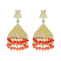 Gypsy Jewelry Retro Ethnic Indian Jhumka Crystal Small Bells Beads Drop Tassel Earrings Women Bohemian Statement Jhumki Tribal