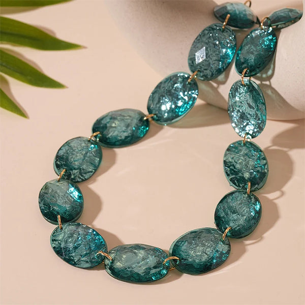 Vintage Ellipse Geometry Necklace Fashion Jewelry Women Trend Delicate Exaggerate Party Gifts Personality Accessories RG202