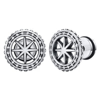 Punk Men's Trident Stud Earrings, Ancient Greek God Poseidon Neptune Earrings Stainless Steel Ear Gifts for Him Jewelry