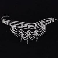 Black White Crystal Beads Necklace for Women Handmade Bohemian Drop Fashion Statement Choker Necklaces Female Lady Charm Jewelry