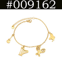 Anniyo 18cm + 4cm Venezuela Map Bracelets for Women Girls Charm Hand Chain Jewelry Stainless Steel #009062