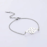 LIKGREAT Flower of Life Round Stainless Steel Bracelet Gold Color Charm Bracelets for Women Men Chain Fashion Jewelry Gifts