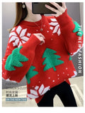Christmas Sweater New Loose Velvet Thickened Knitted Bottoming Shirt Women Autumn and Winter Red Top