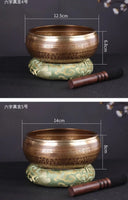 Nepal Large Bowl Singing 20cm Copper Handmade Buddha Bowls Tibetan Yoga Bowl Meditation Tools Buddha Sound Bowls Awareness Set