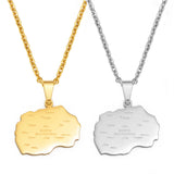 Anniyo North Macedonia Map With Cities Name Pendant Necklaces Stainless Steel Macedonians Jewelry #504362