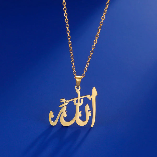 COOLTIME Arabic Islam God Allah Pendant Men Necklace Stainless Steel Blessing Charm Party Necklace Women Jewelry Gift Trend