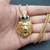 316L Stainless Steel Lion Animal Men crown corss Necklaces Chain Pendants Punk Rock Hip Hop Personality boy Jewelry
